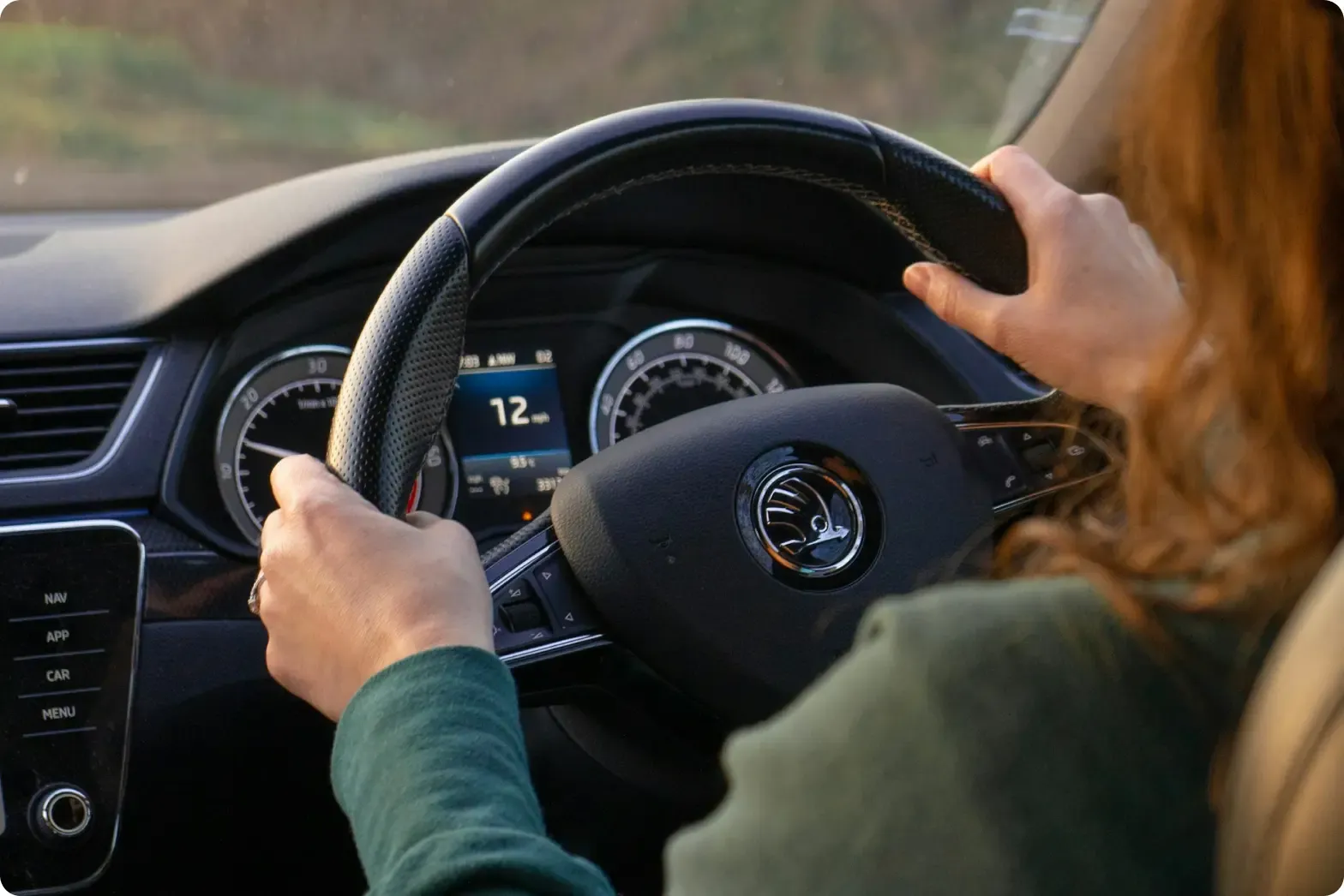 Woman driving a car