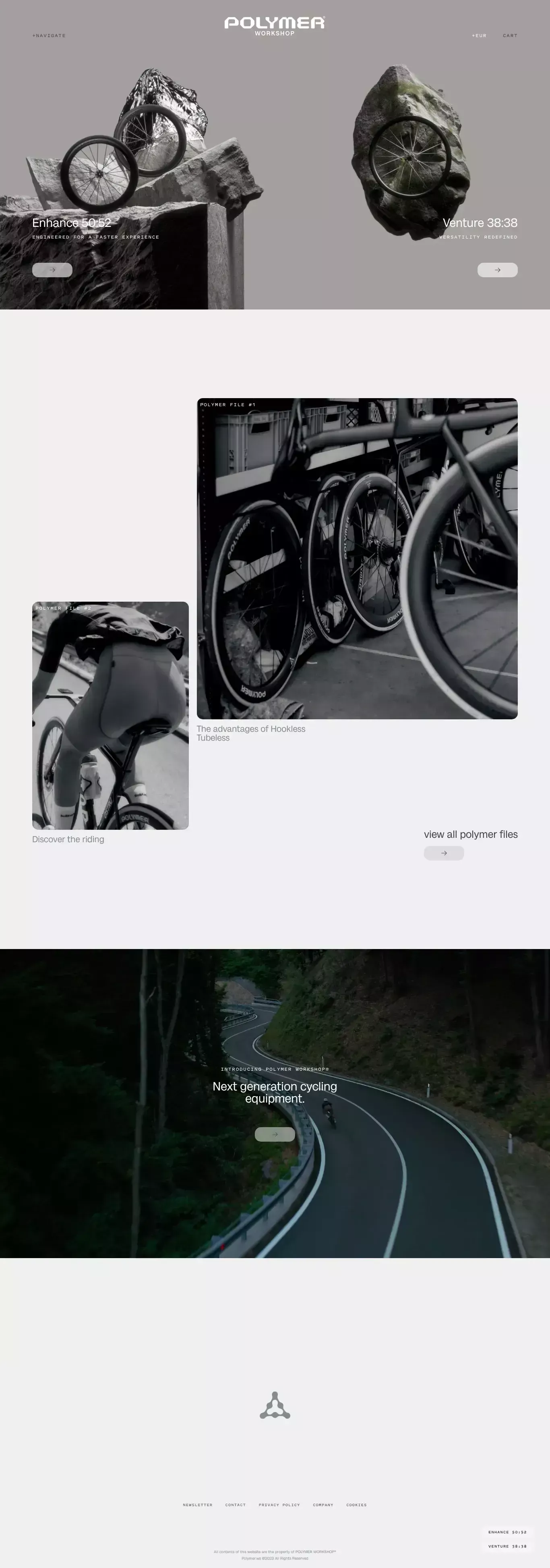 POLYMER WORKSHOP® ecommerce page screenshot showcasing Travel and Sport design