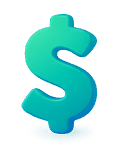 Turquoise dollar sign on black background. Financial concept.