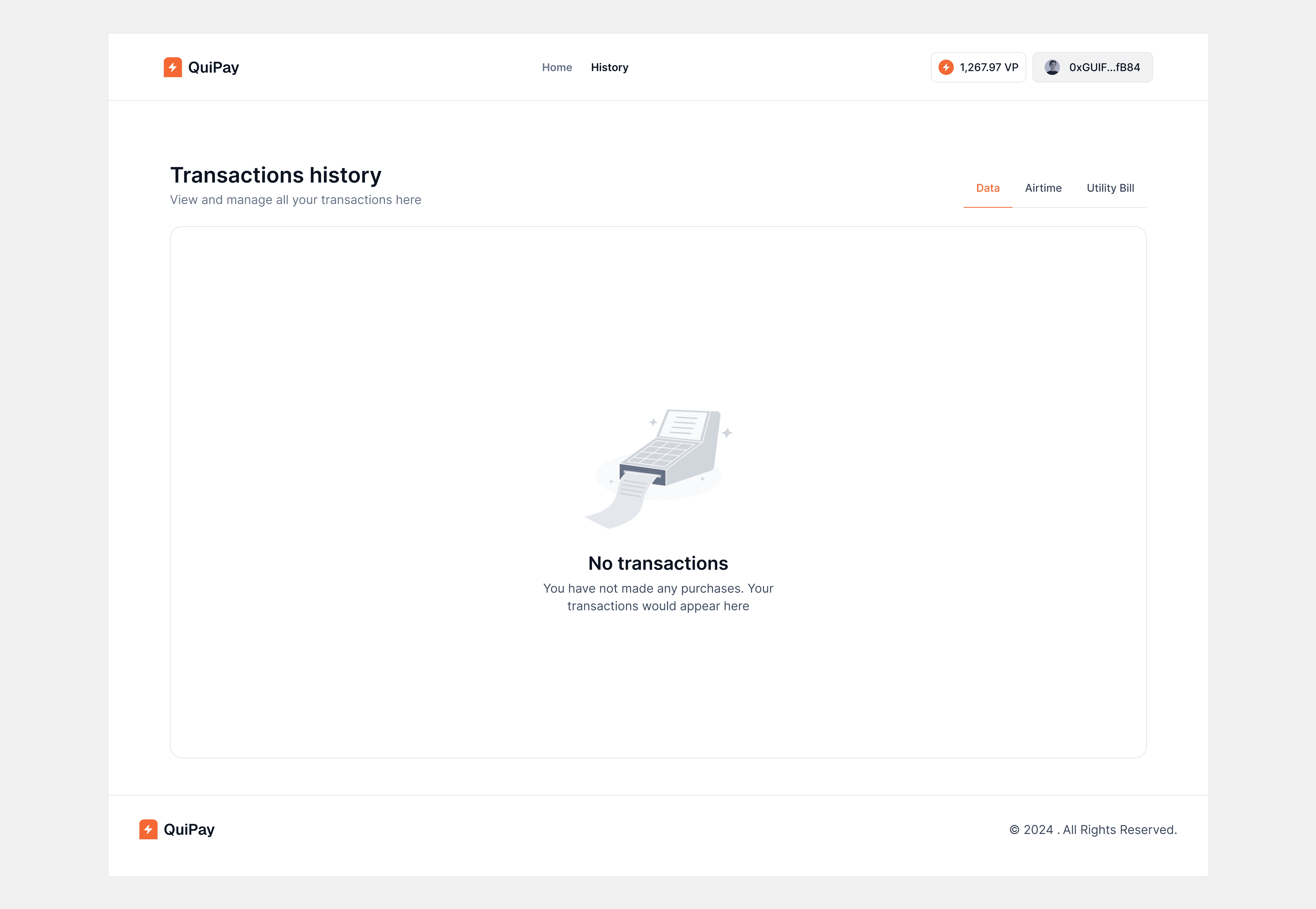 A UI shot for QuiPay