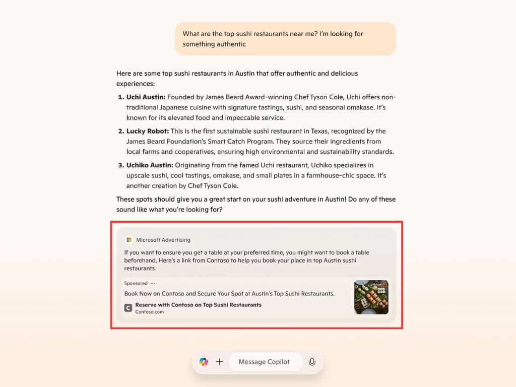 Microsoft Copilot search ads
