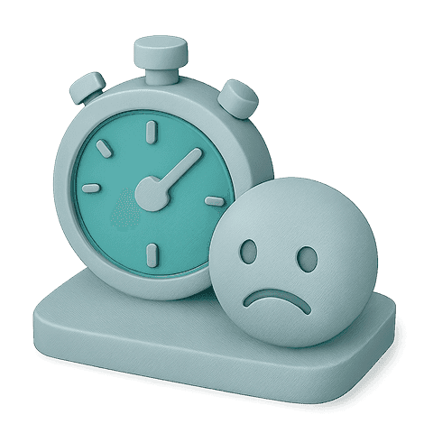 Sad-faced clock with teal face