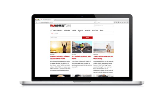 a screenshot of articles inside the Max Workouts Community