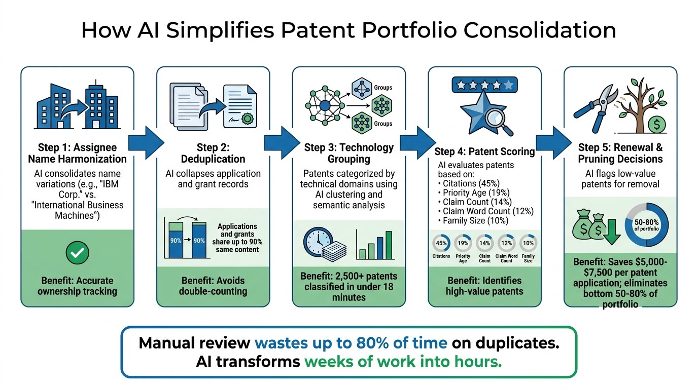 5-Step AI-Powered Patent Portfolio Consolidation Process