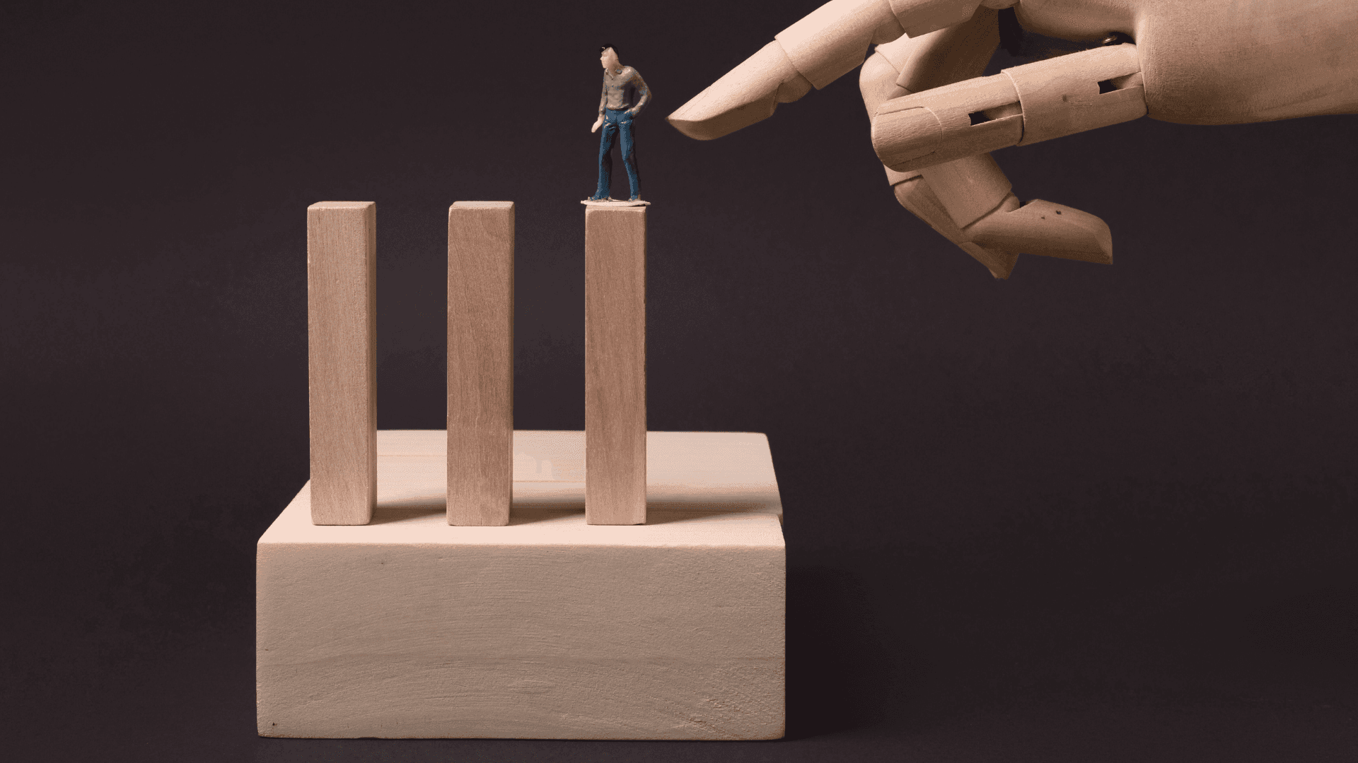 Wooden blocks on desk