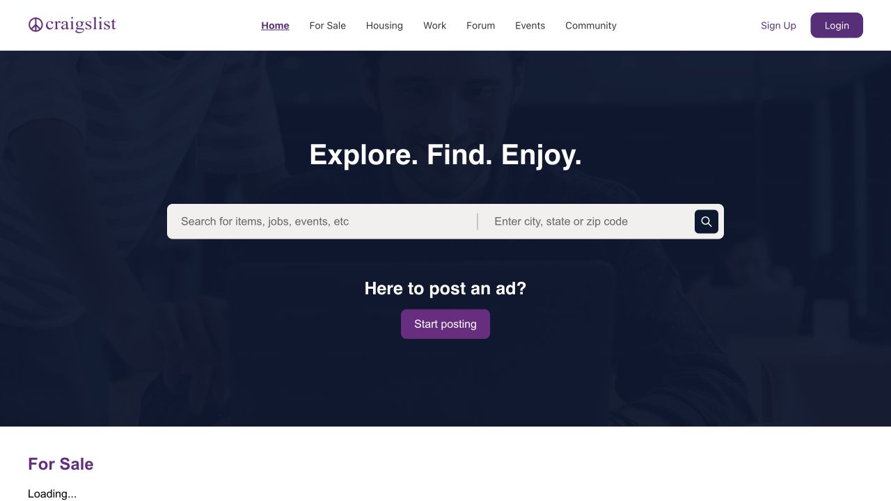 Craigslist redesign website