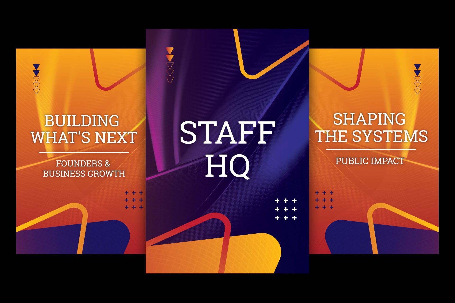 Modular Directionals. A flexible poster system designed to handle variable content lengths while maintaining visual consistency.