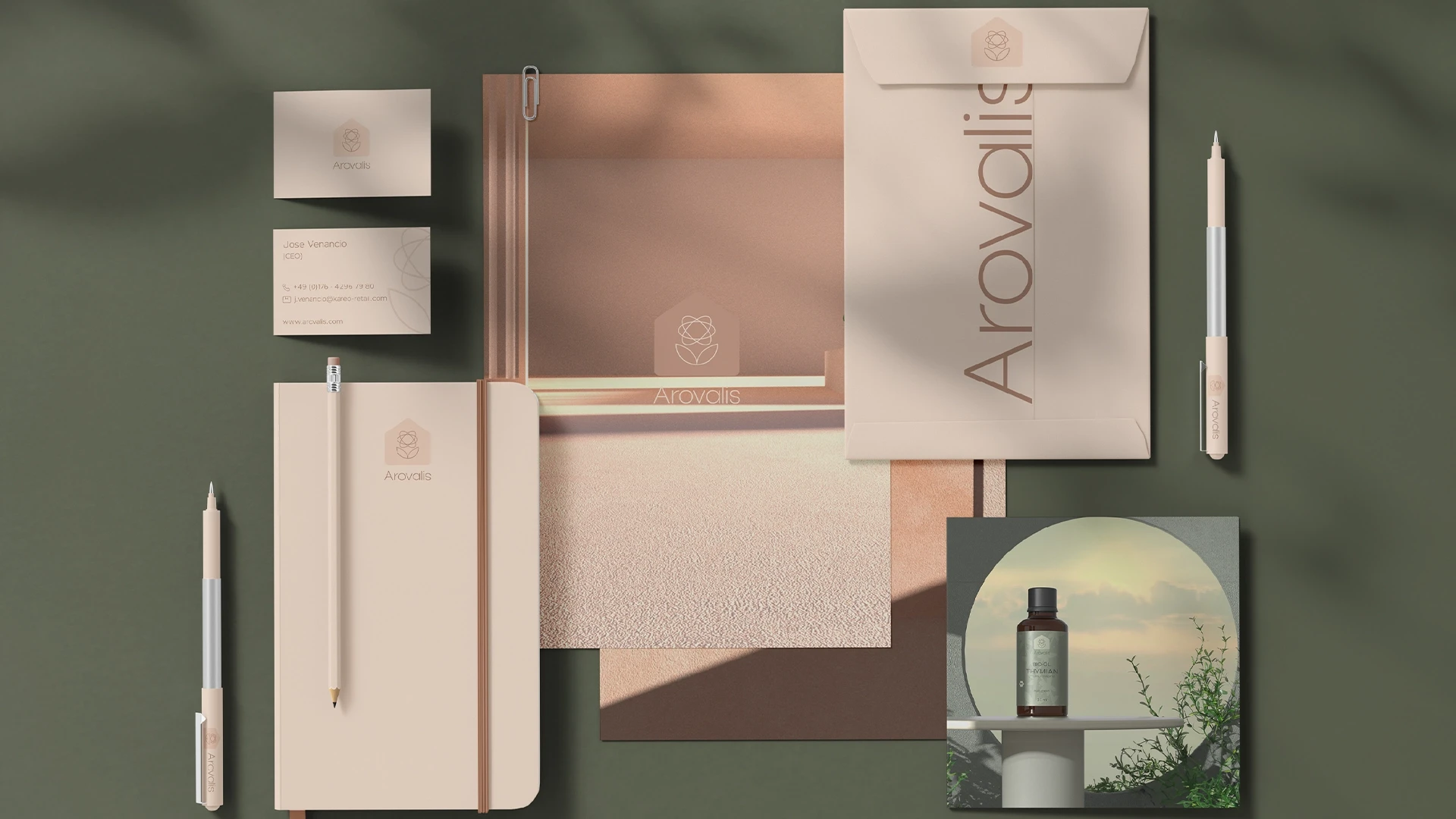 Brand identity and label design system developed for Arovalis