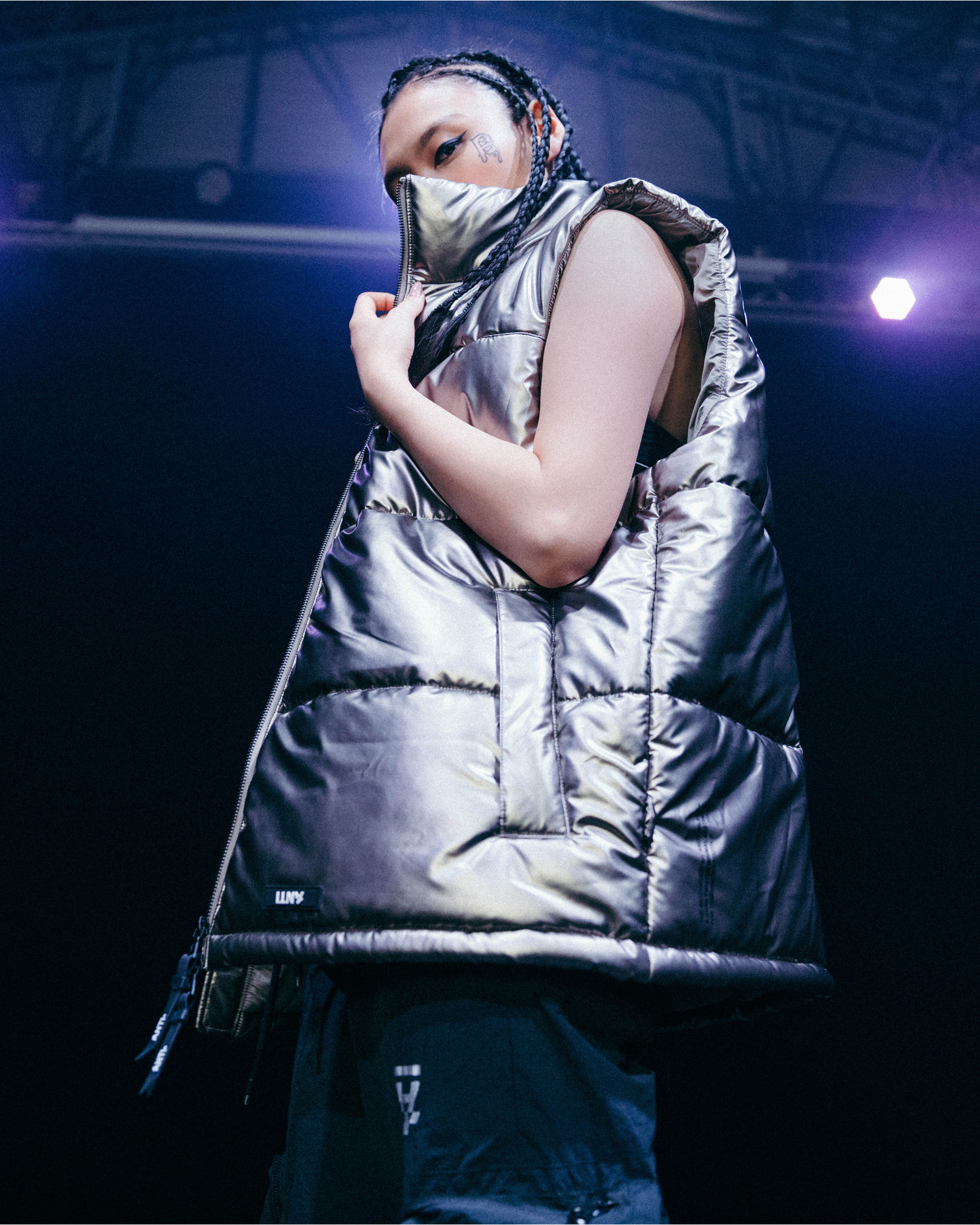 Anti Joy Quilted Anorak, Metallic Pewter