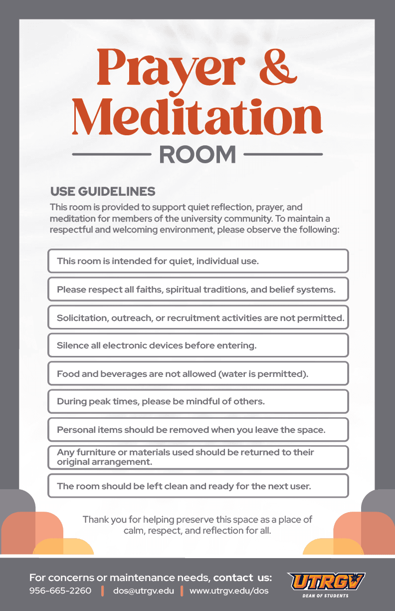 Prayer & Meditation Rooms - Poster Rules