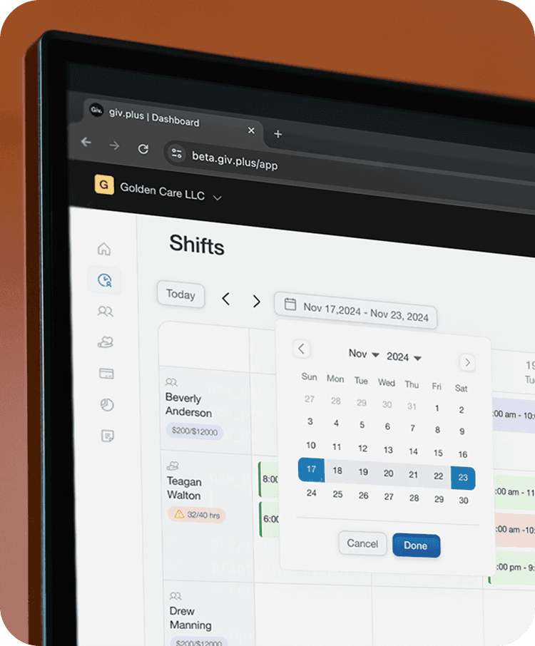 Giv Scheduler on a computer.