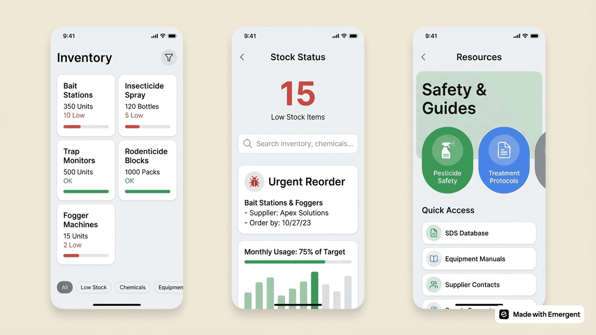 Pest Control Inventory Tracking App Made With Emergent
