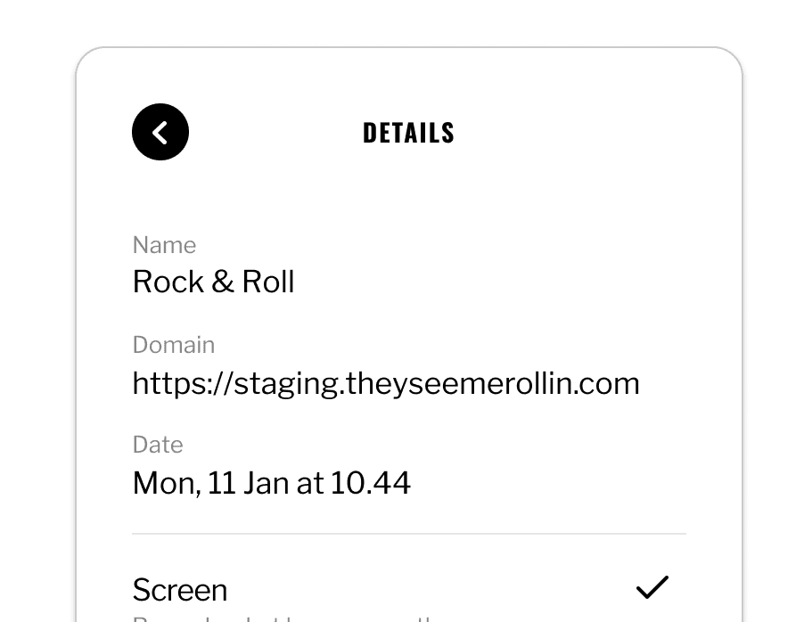 Image of the details of a test