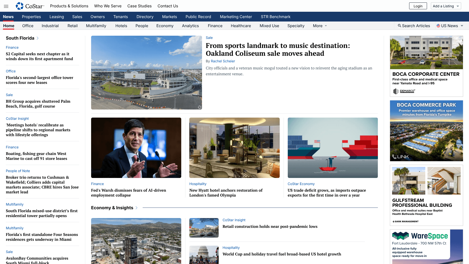 CoStar homepage screenshot