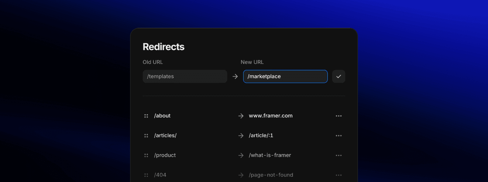 Framer redirects