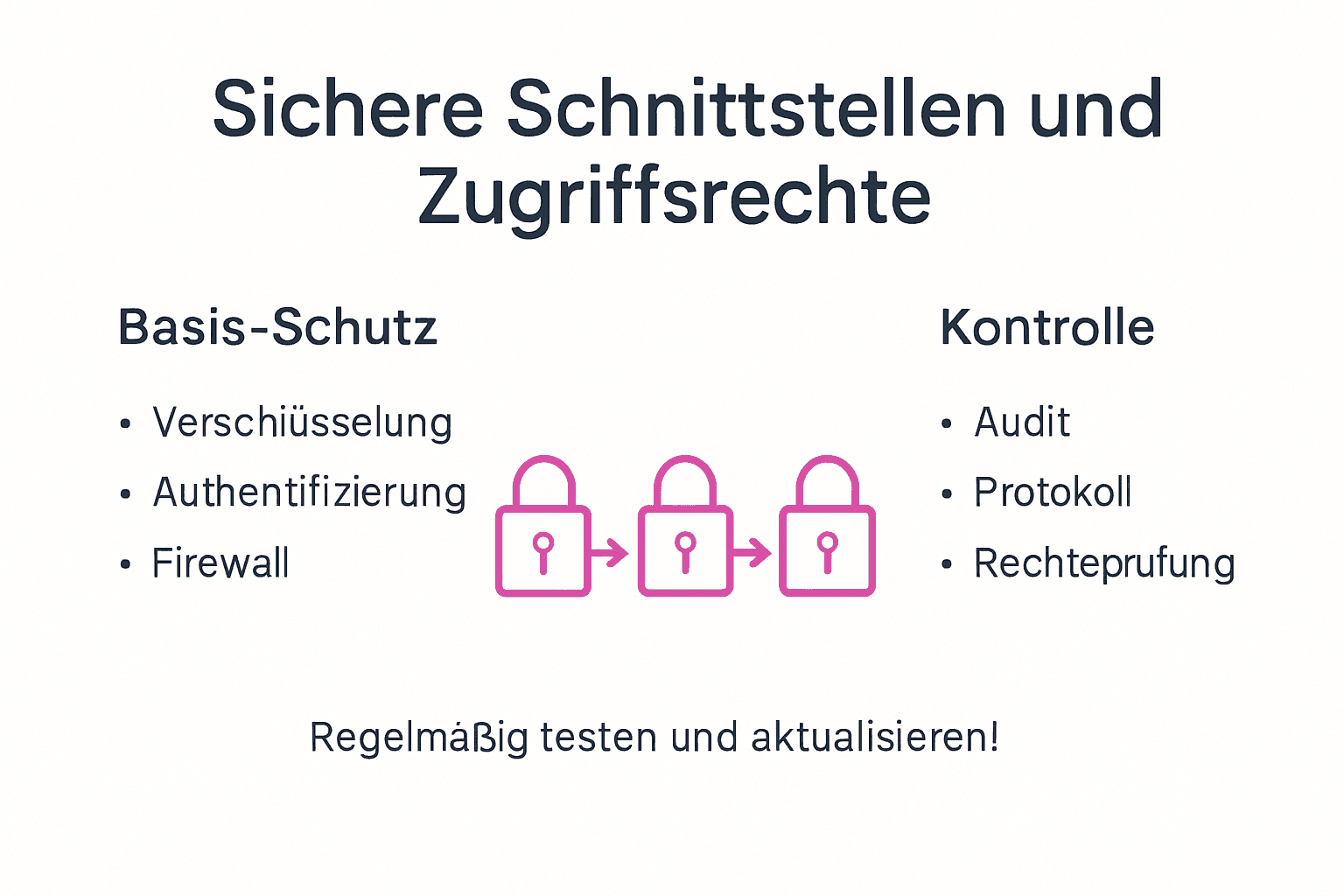 Grafische Übersicht: So gewährleisten Sie sichere Schnittstellen und kontrollierte Zugriffsrechte