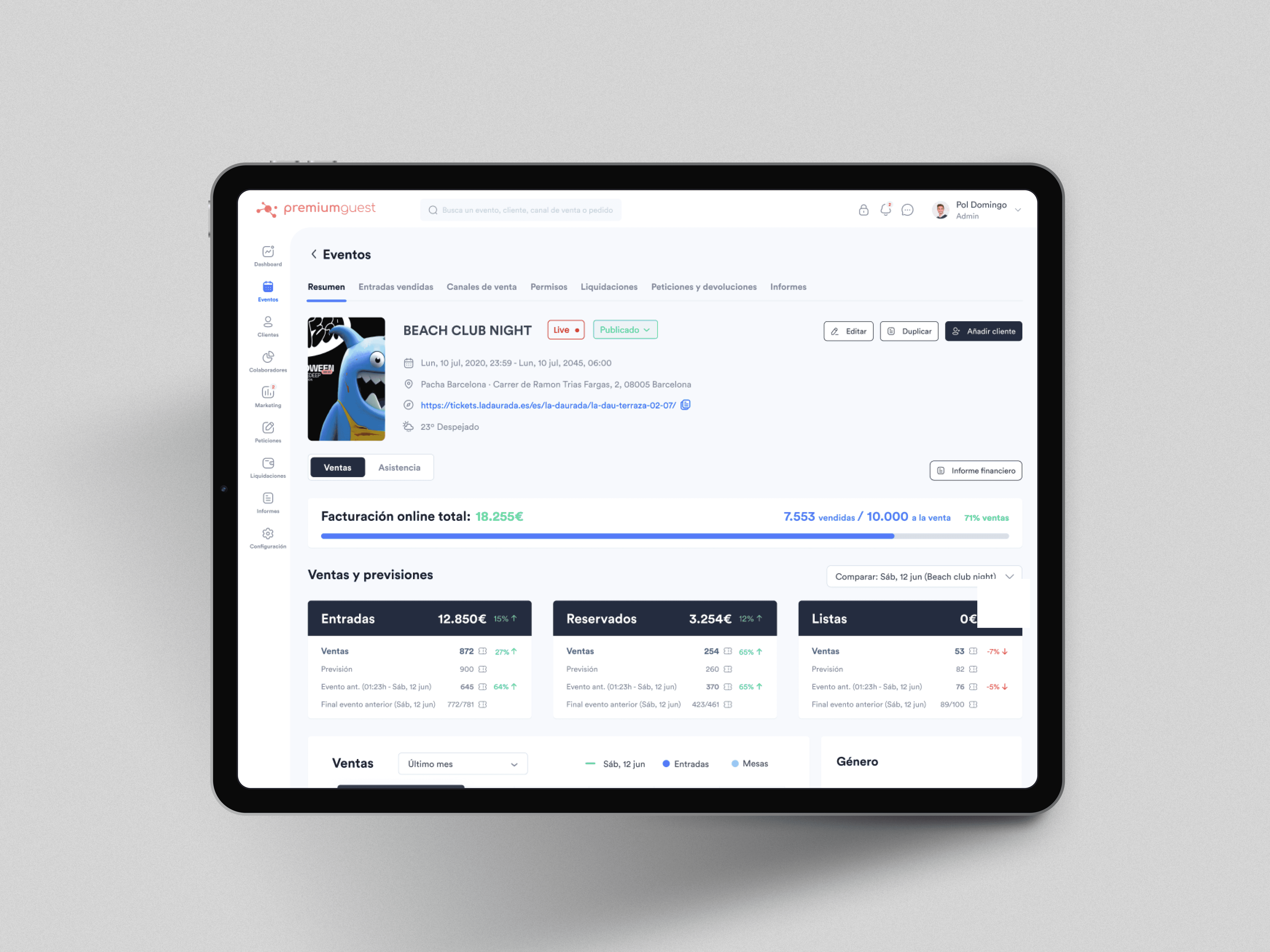 Producto sección eventos