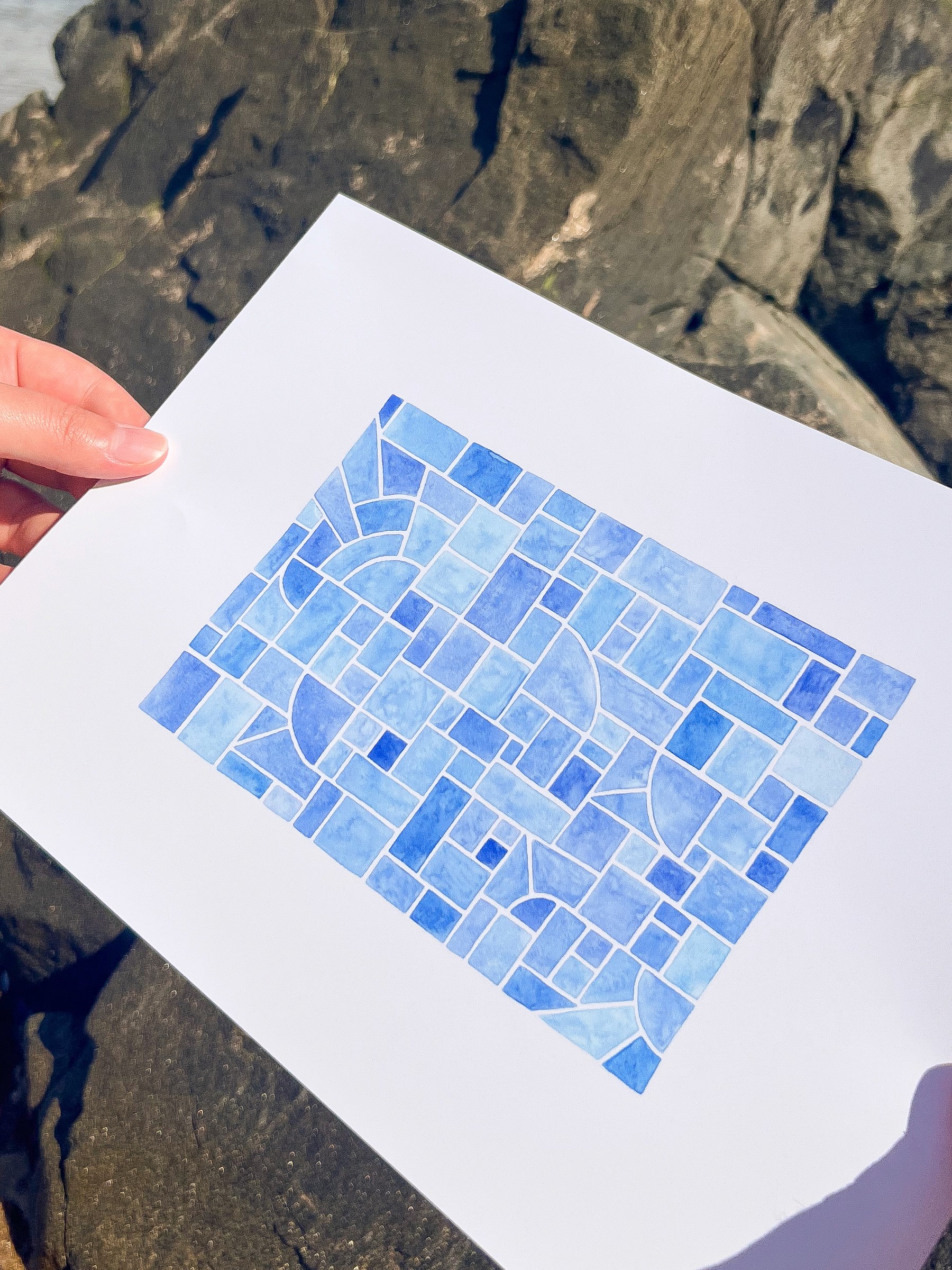 Watercolour print – Blue
