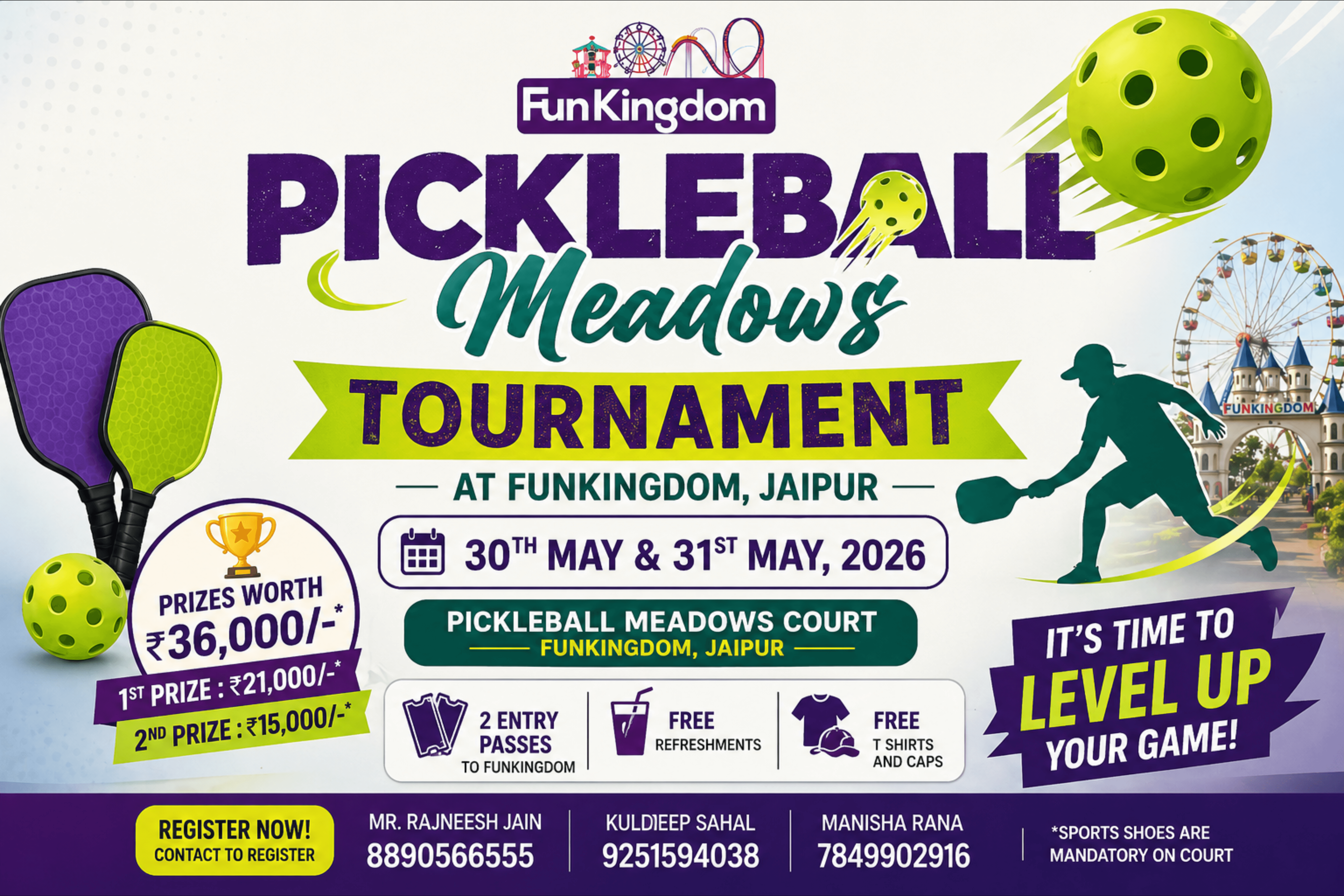 Pickleball Meadows Tournament at FunKingdom Jaipur 