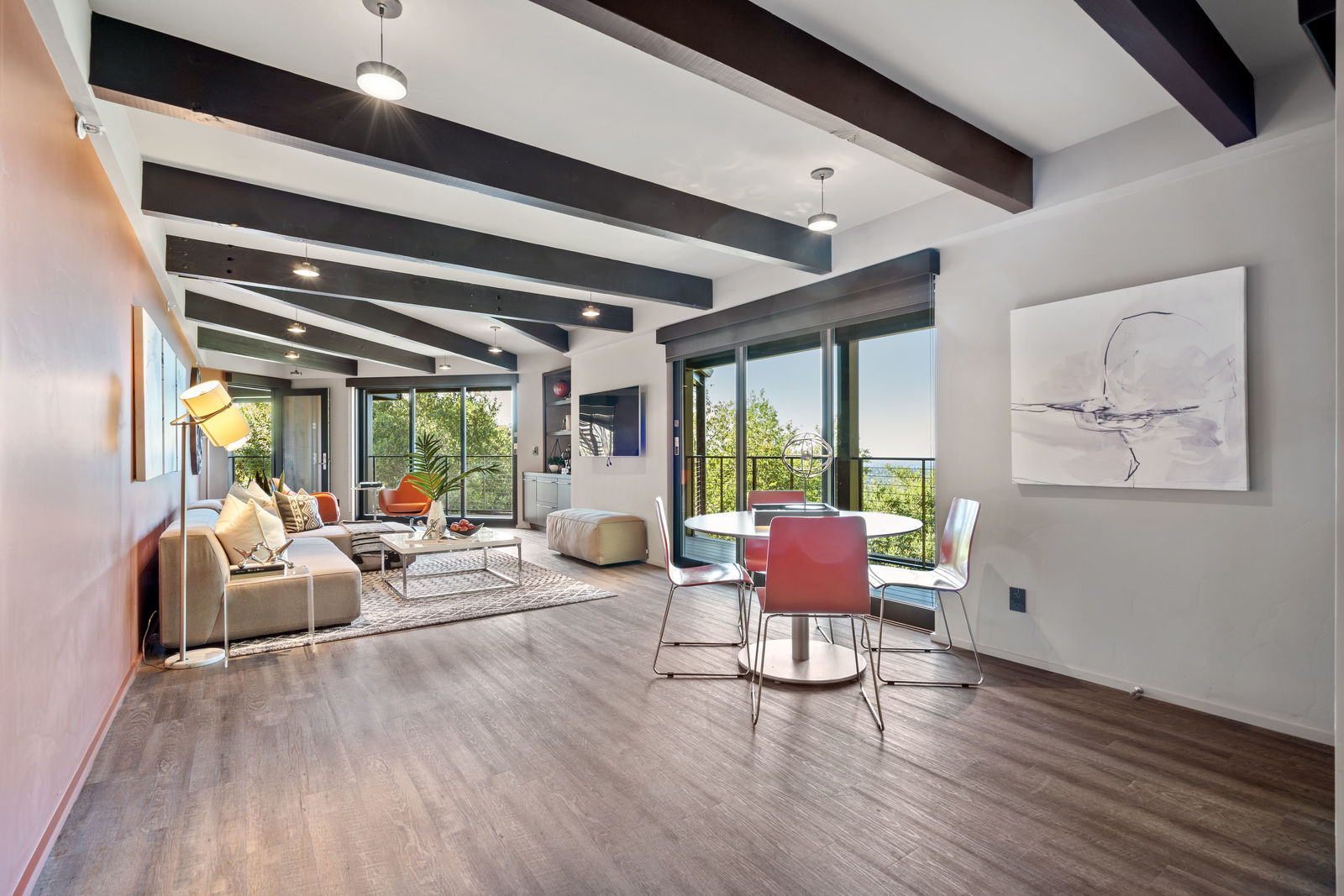 Woman portrait at the balcony