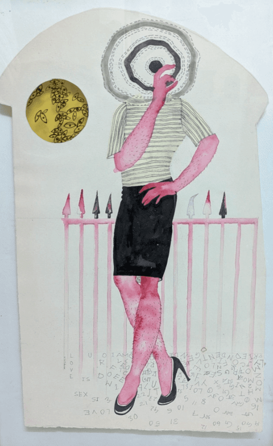 herd of sheep on road painting