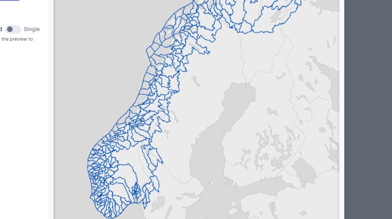 Steg 9: Sjekk hvordan kartlaget vises i kartforhåndsvisningen til høyre.