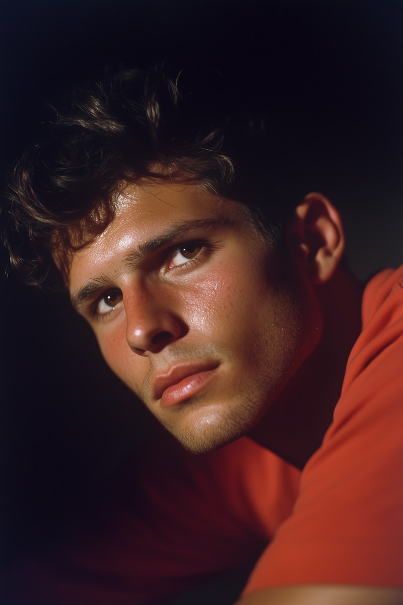 Portrait of man looking away from camera