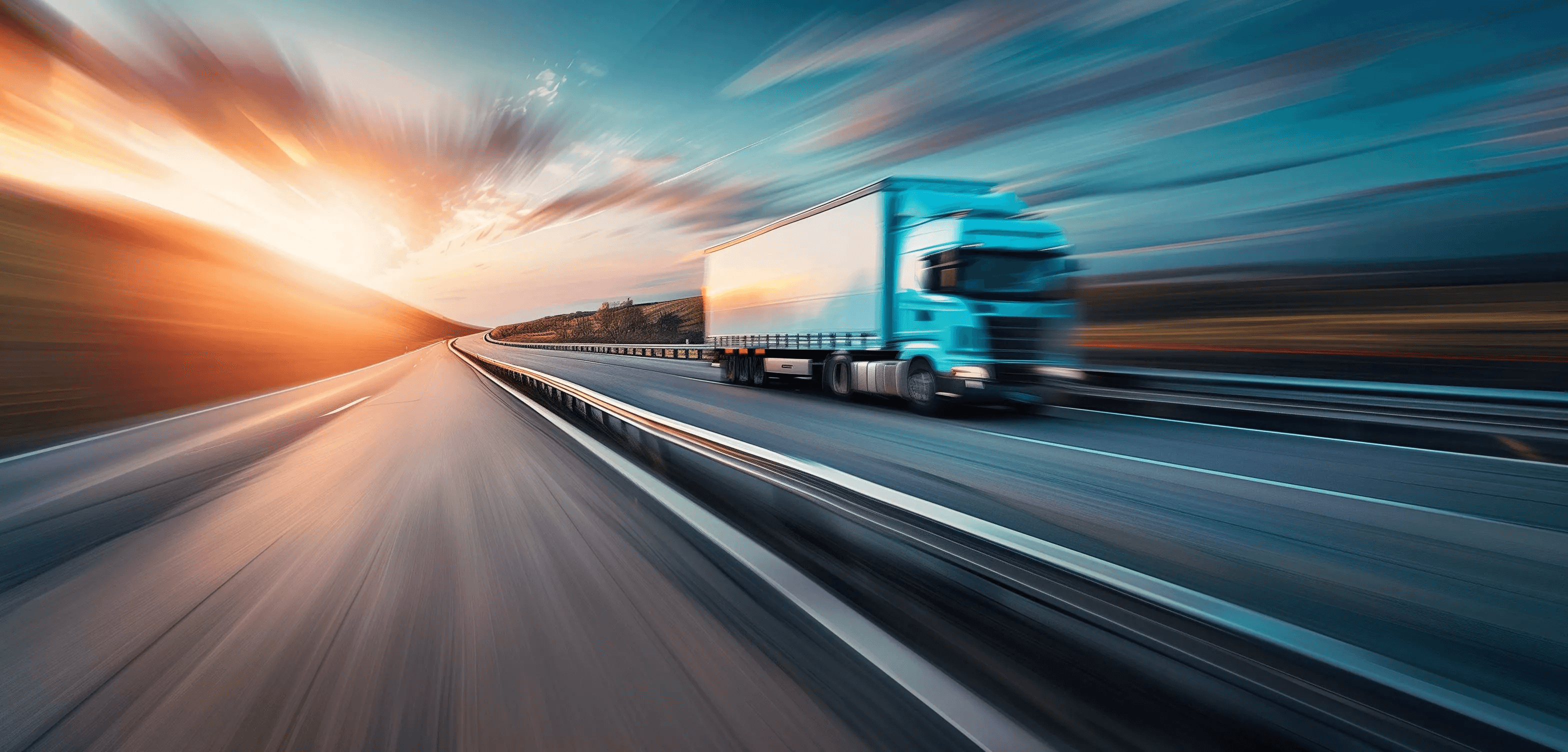 Transport truck in highway