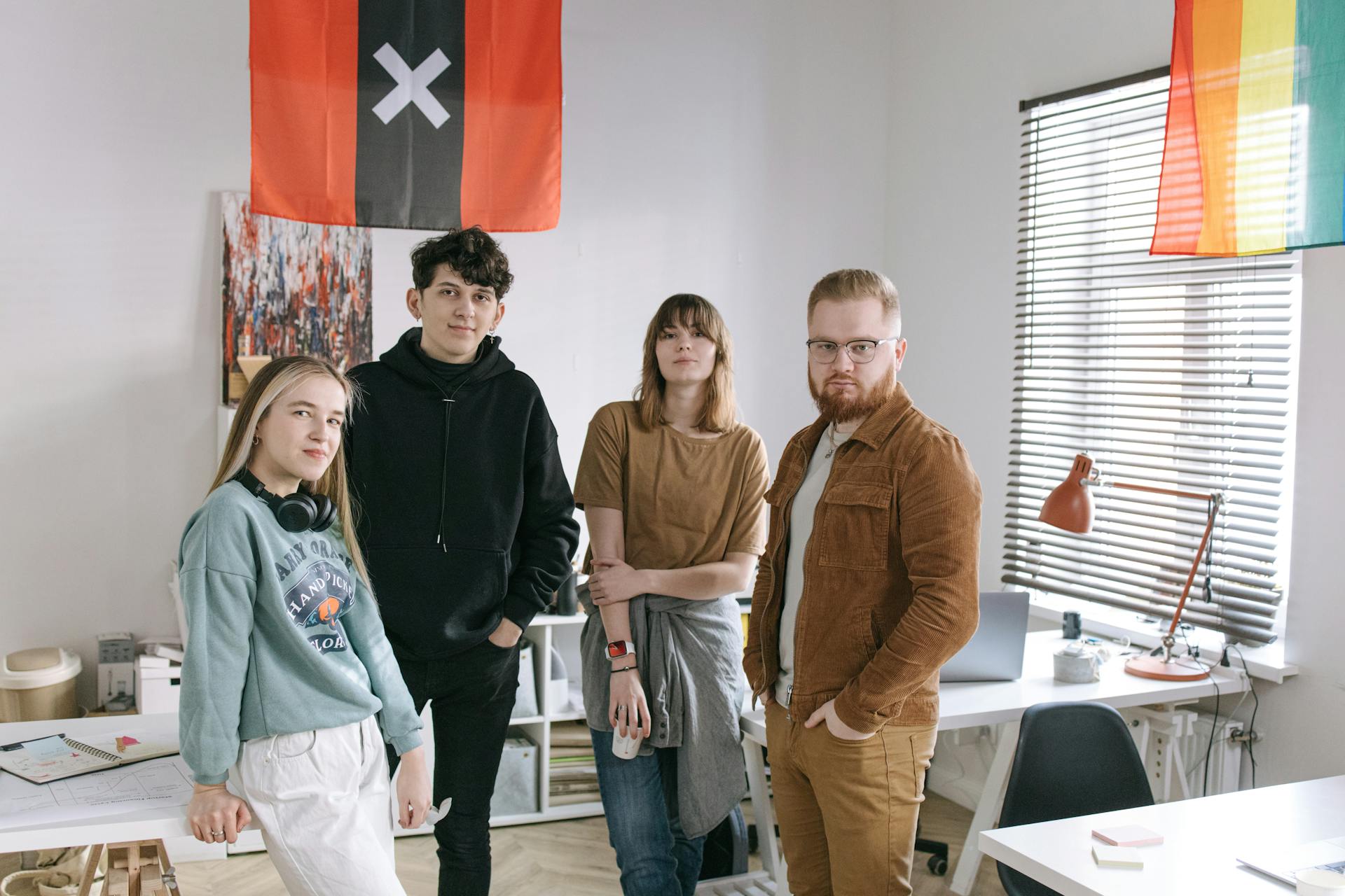 A group of team mates in an open office