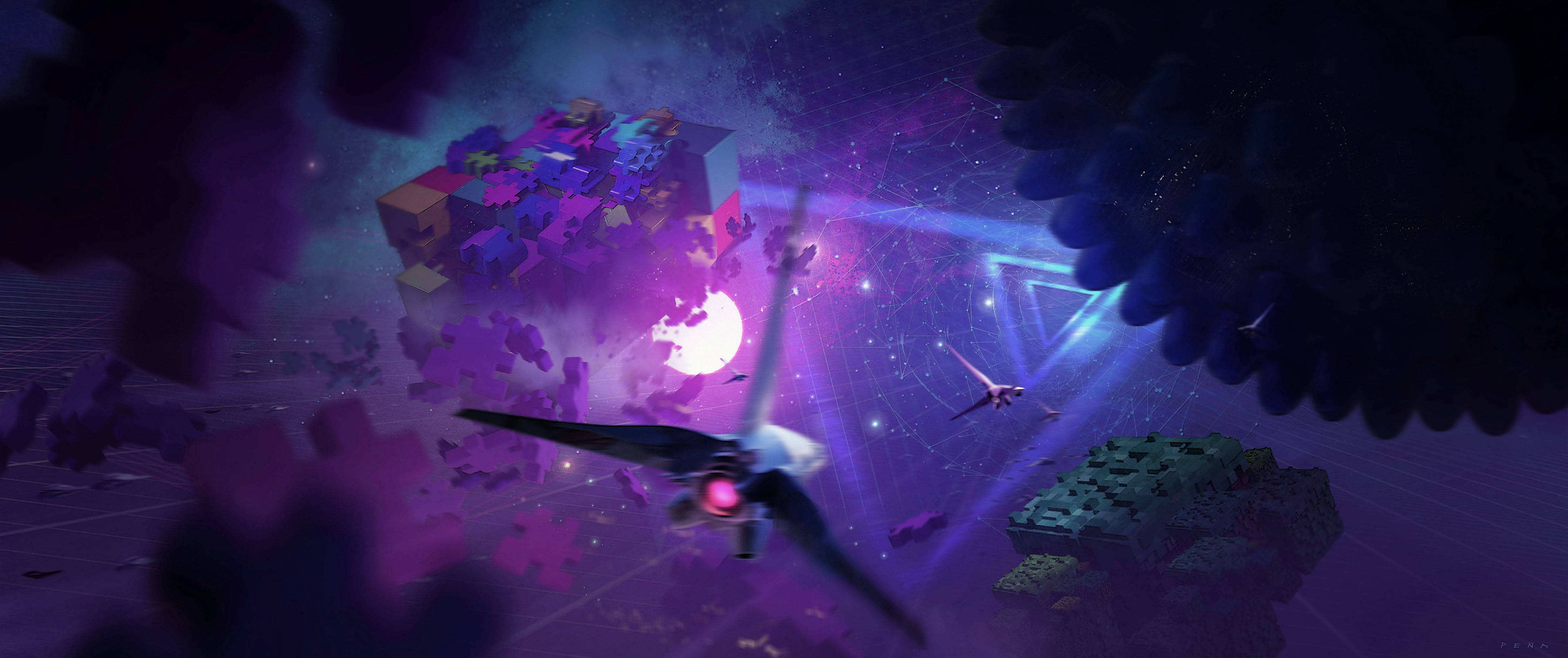 Ready Player One environment concept – expansive virtual world landscape design