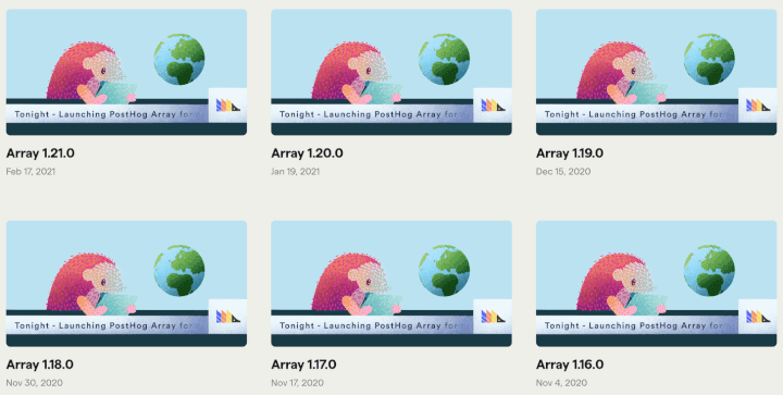 PostHog Array, a product announcement email sent after every major release.