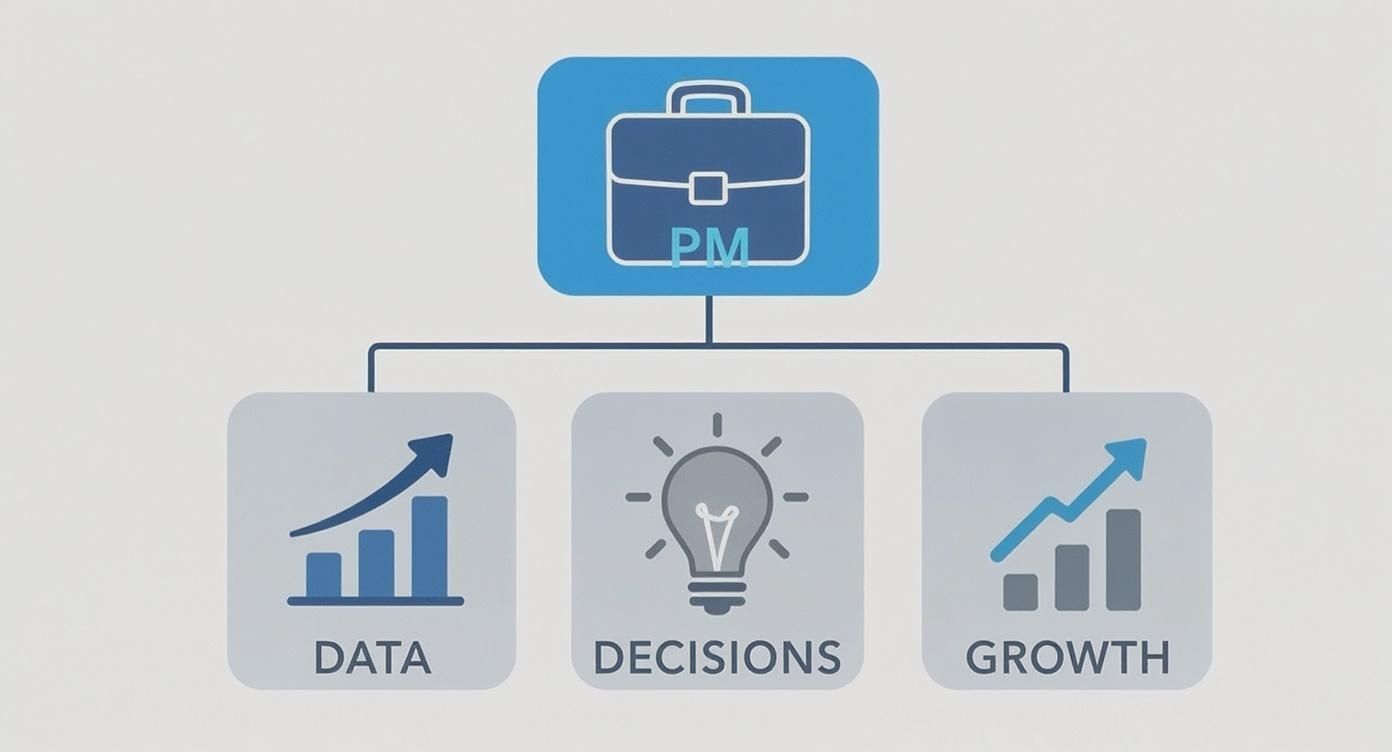 Infographic about data analytics for product managers