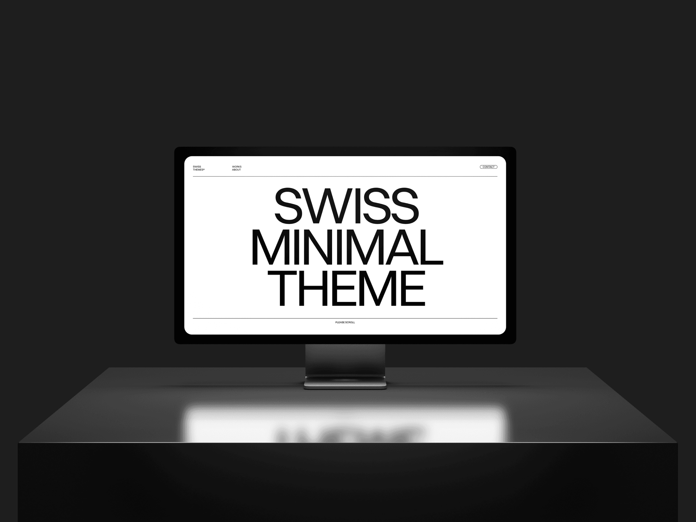 Swiss Minimal Template Mockup: Desktop View