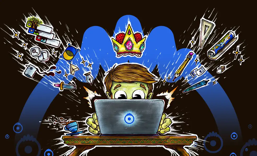 Illustration of explosion of knowledge