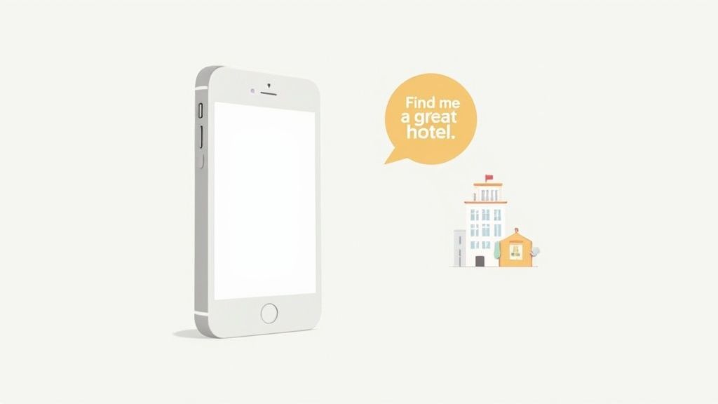 A hotel manager assisting a guest with a tablet, symbolizing the blend of technology and personal service in modern hospitality.