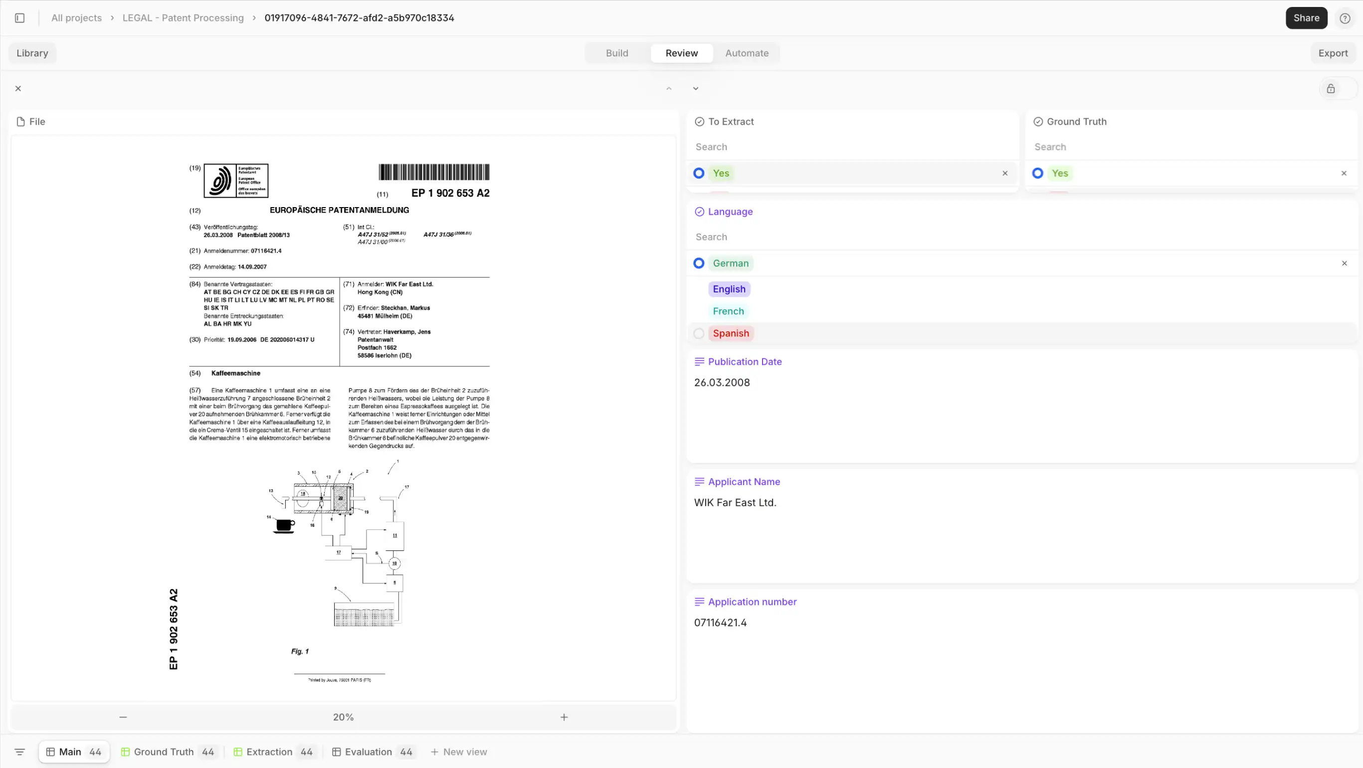 Patent Processing review with V7 Go