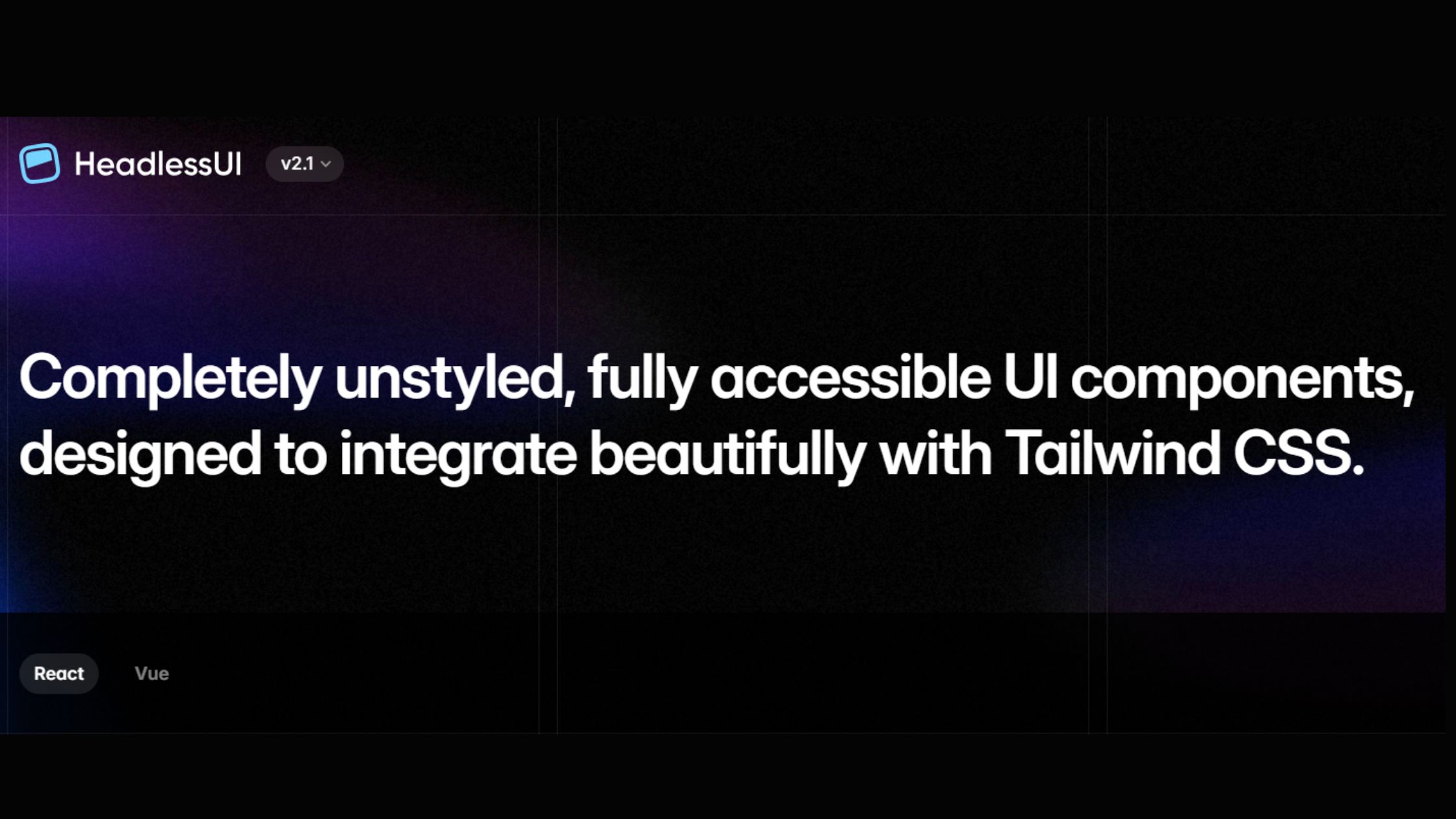 Headless UI landing page hero section