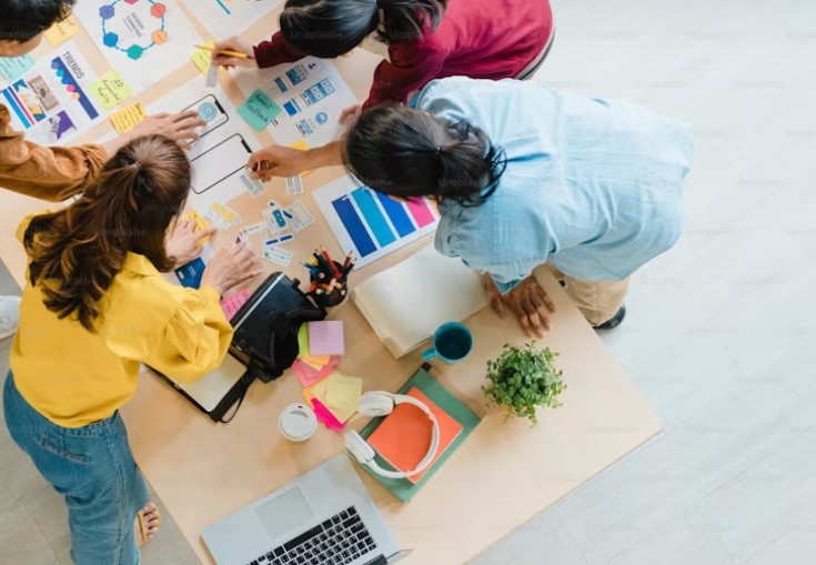 A grid of website sections