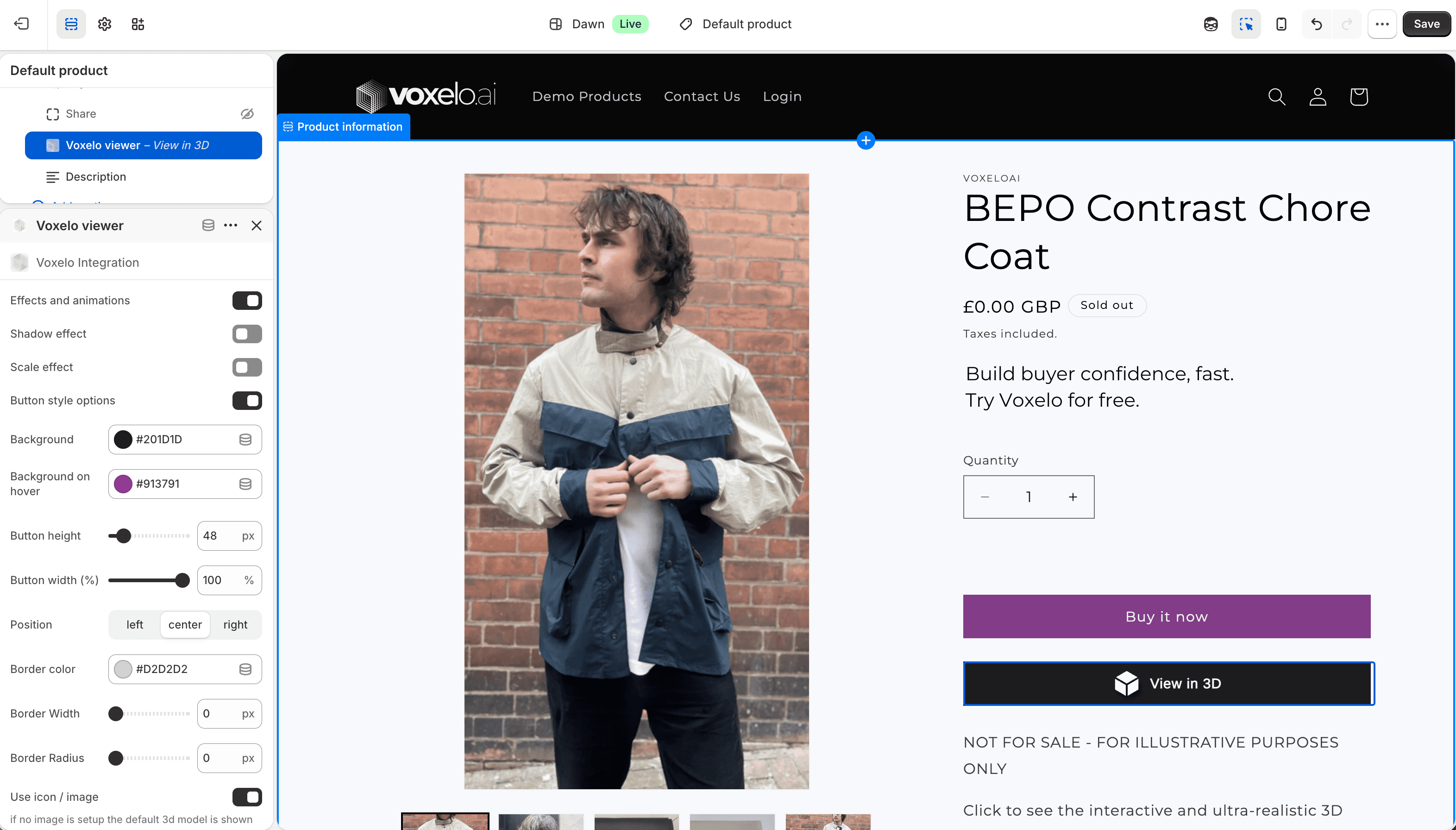Voxelo Shopify App - UG3D