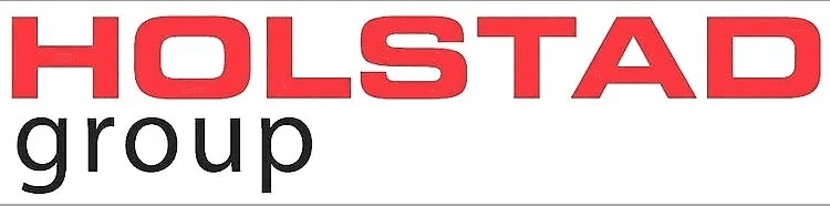 Logo of Holstad Group, featuring the word "HOLSTAD" in bold red letters and "group" in a smaller font.