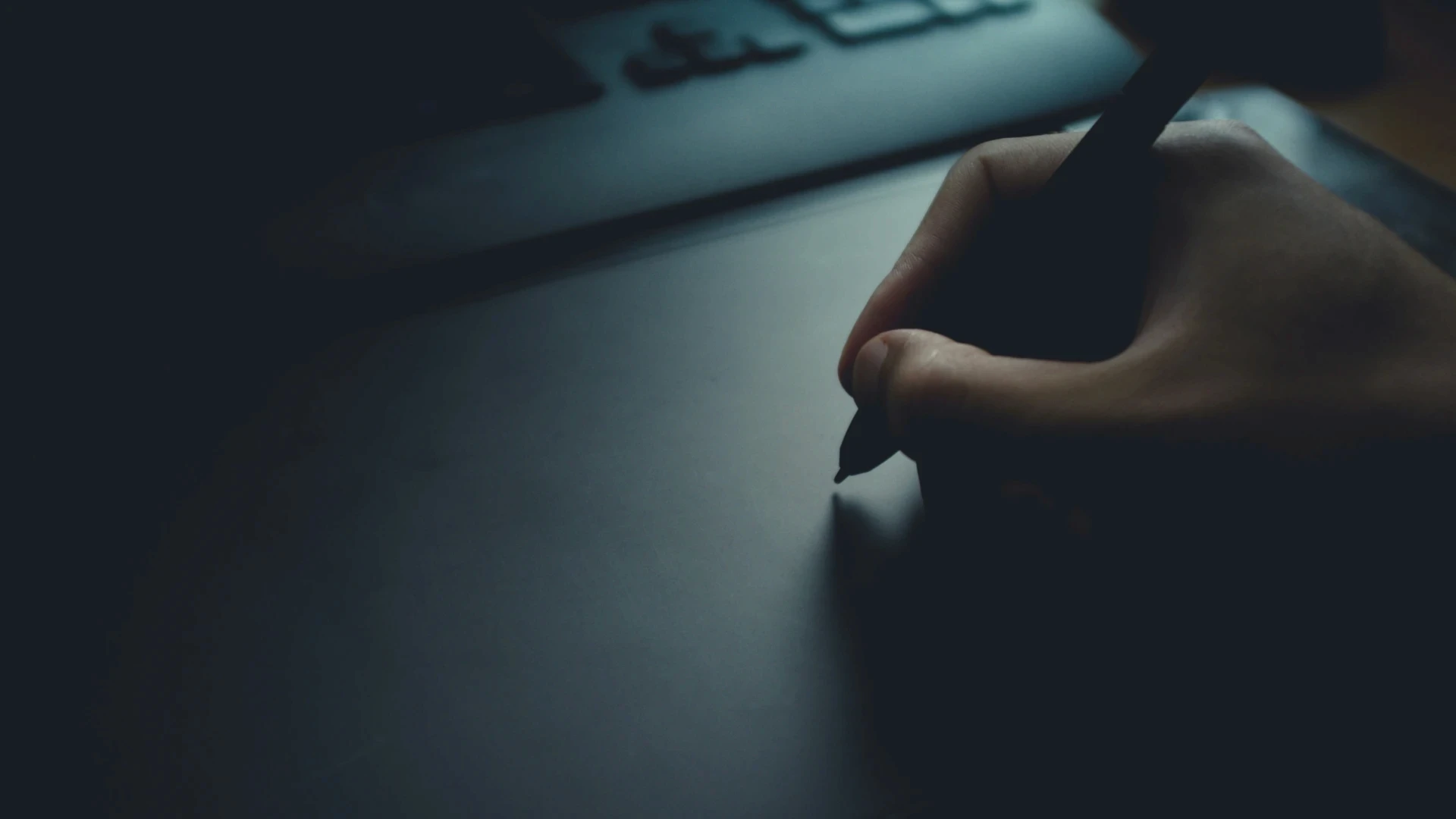 person using track pad