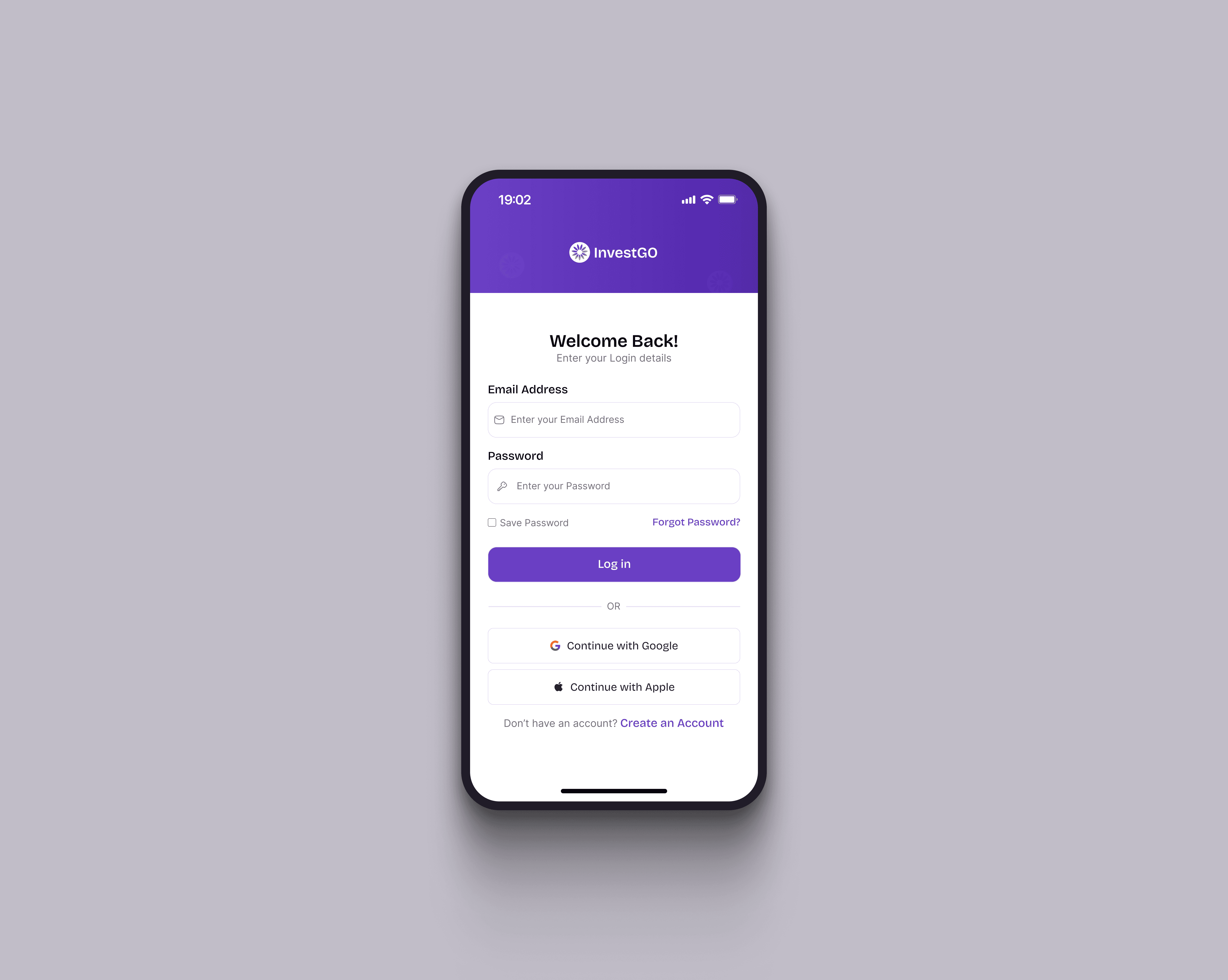 log in ui