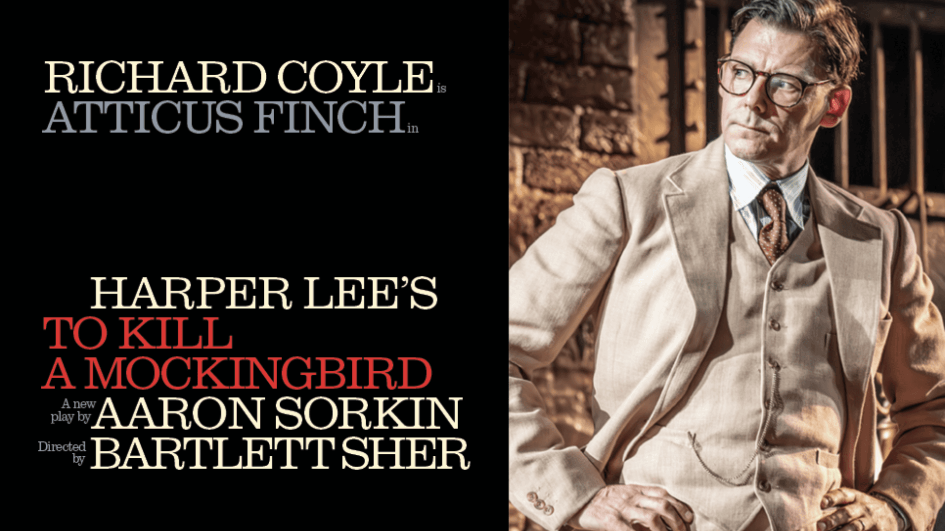 Richard Coyle como Atticus Finch en "Matar a un ruiseñor" de Aaron Sorkin