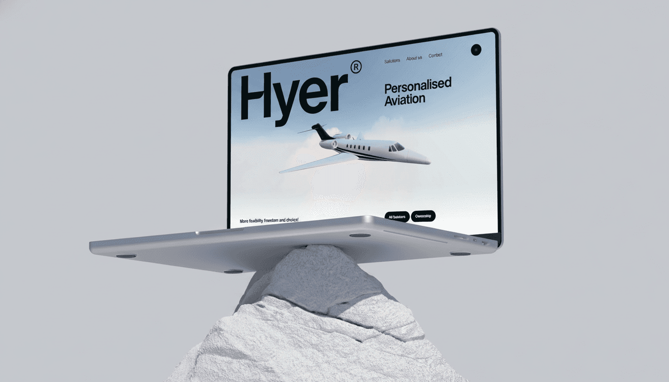 Interactive booking platform for Hyer Aviation with mobile-optimized flight management UI.