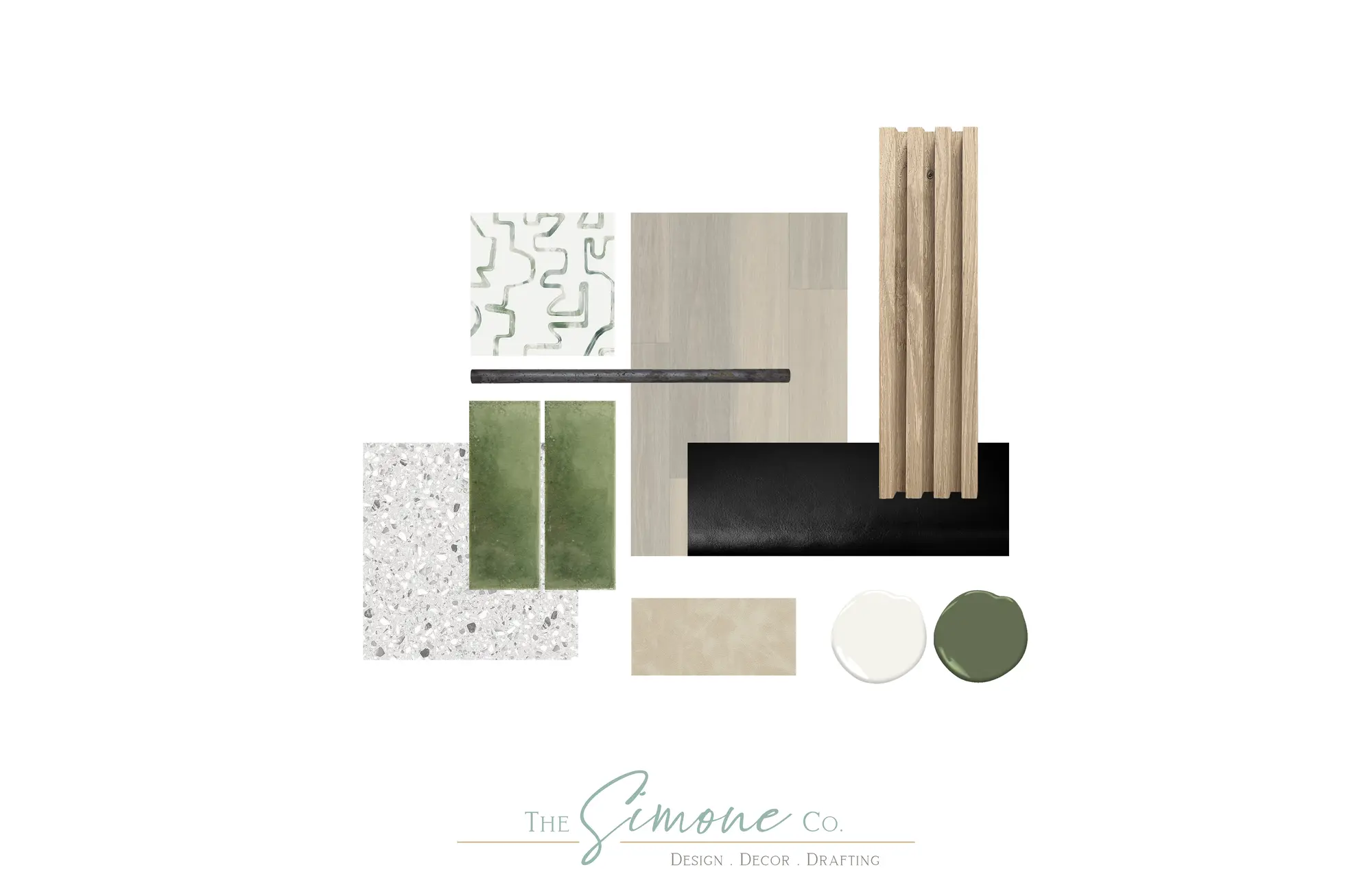 Project gallery image highlighting warm natural materials and modern tailored finishes and thoughtful commercial interior design selections by Mint Interior Design.