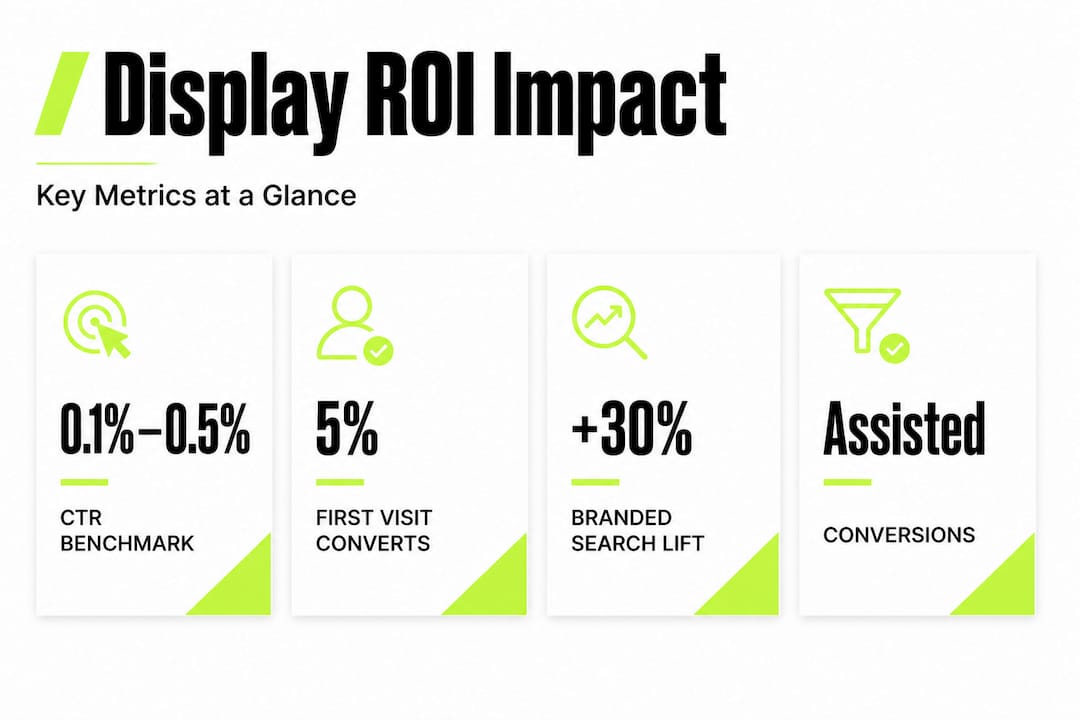 Infographic showing Display Ads ROI with four key stats