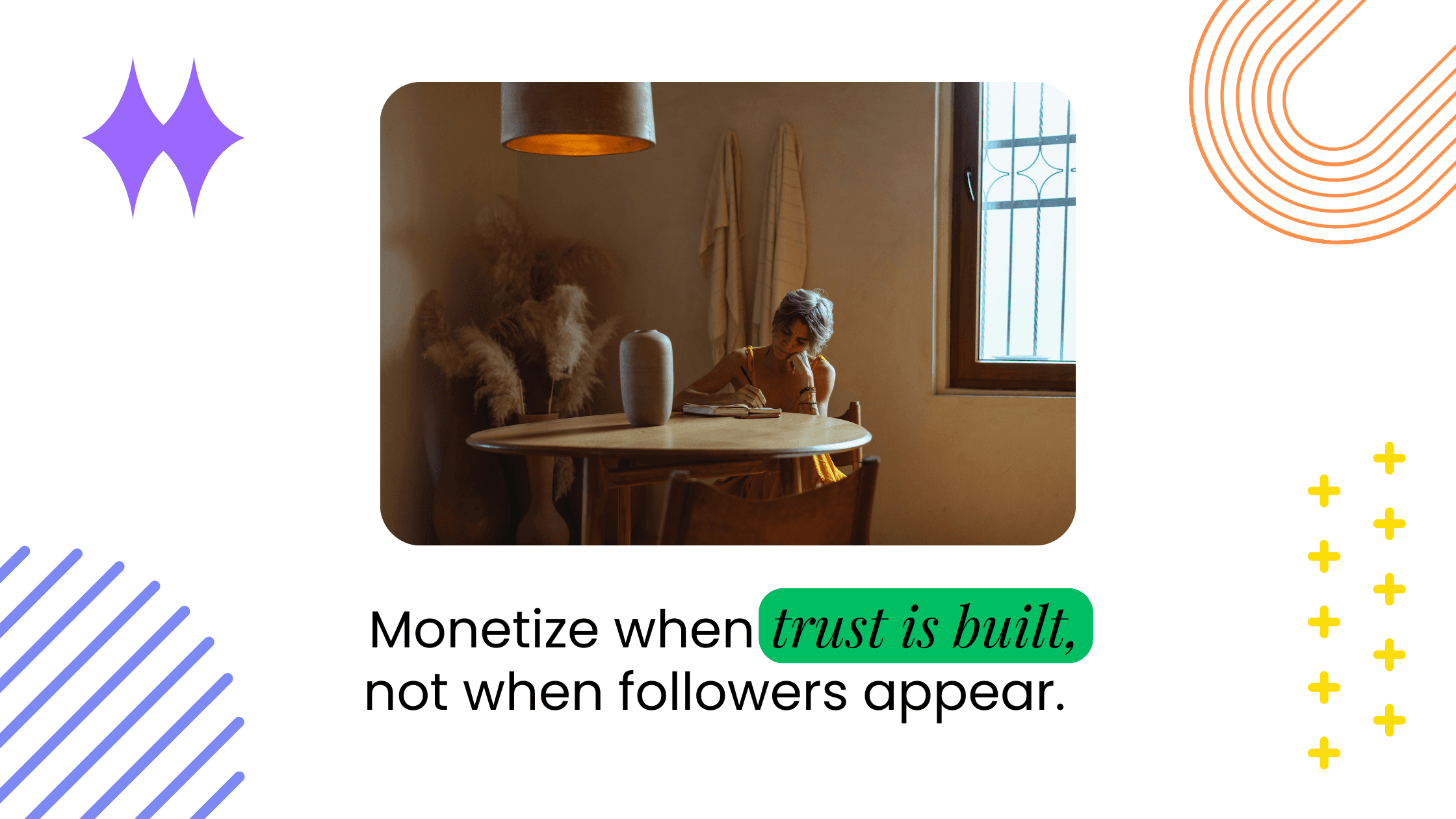 Coach working on their program, showing why monetization works best after trust is built, not just when followers grow.