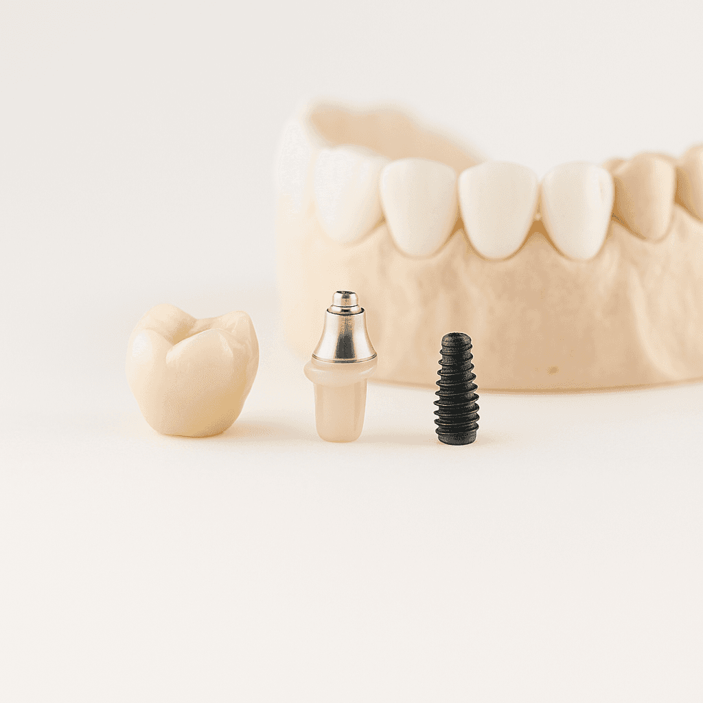 Dantų implantacijos procedūros – implantas, atrama ir vainikėlis