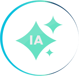 Icono IA resplandeciente, ventajas de la inteligencia artifical en la aula