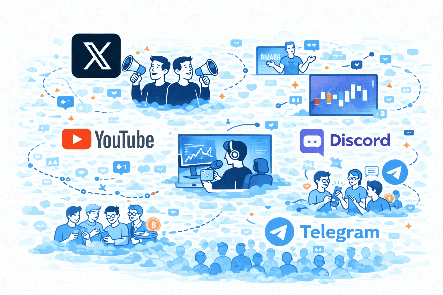 Illustration represents the most popular platforms where Web3 users active and the difference between them